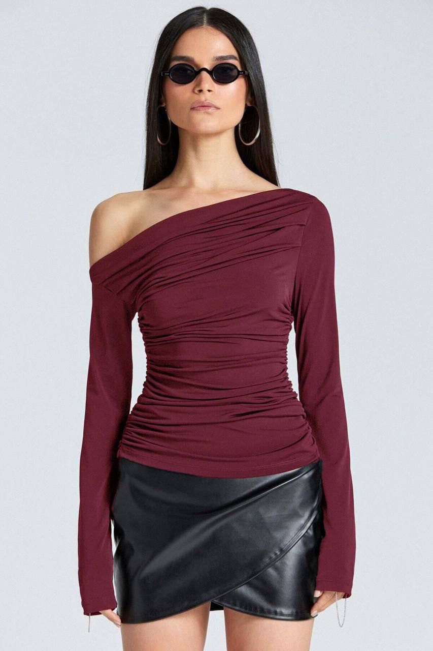 Draped One-Shoulder Top