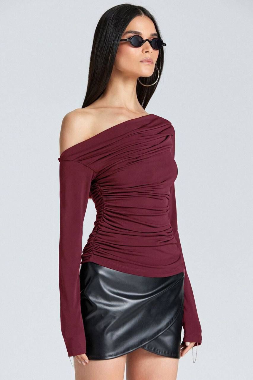 Draped One-Shoulder Top