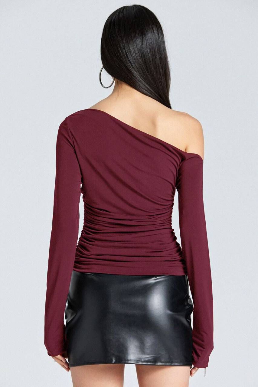 Draped One-Shoulder Top