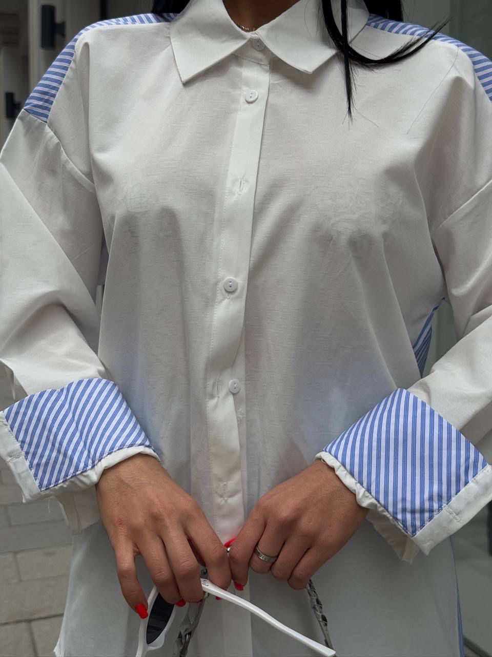 Backstripe White Shirt