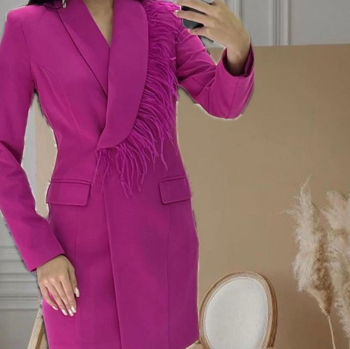 Pink Blazer Dress