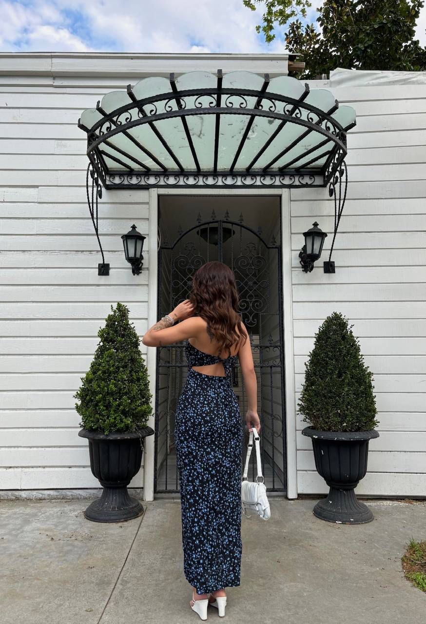 Floral Dress with Mid-Slit